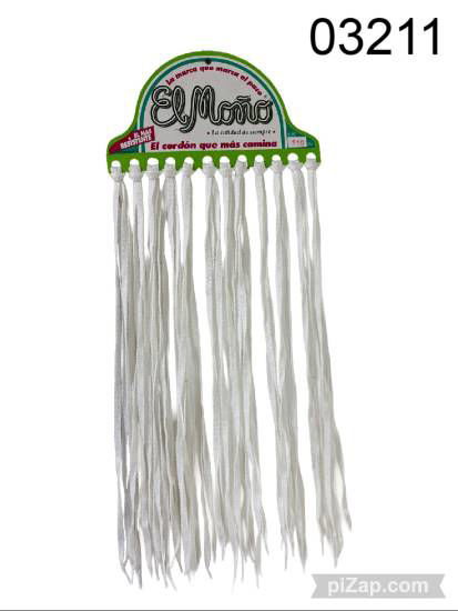 Imagen de CORDON CINTA 1.10  BLANCO-NEGRO 12 PARES 3.26